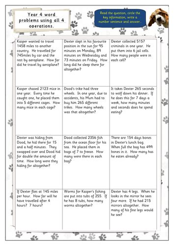 two step word problems year 4|Two.